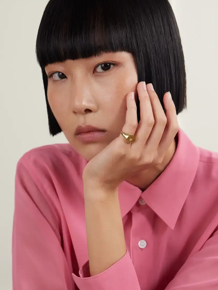 Jennifer Meyer Good Luck & Clover 18-karat Gold Signet Ring | Thumbnail 2