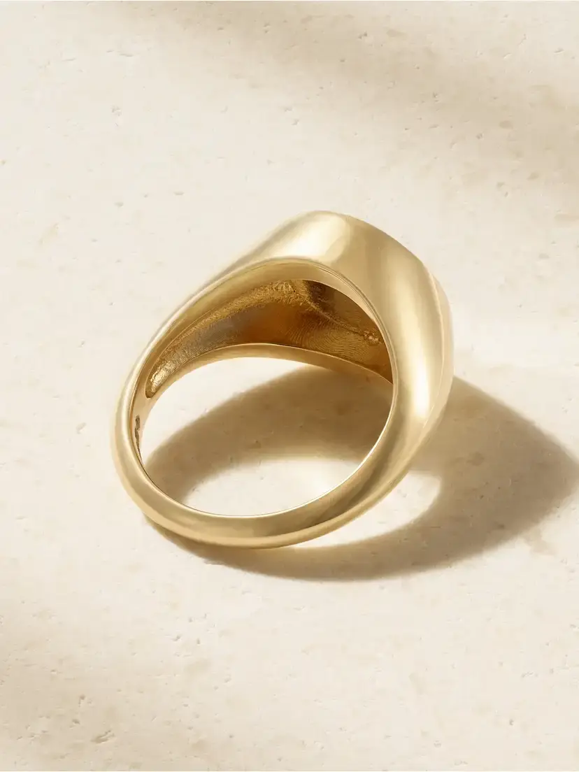 Jennifer Meyer Good Luck & Clover 18-karat Gold Signet Ring | Thumbnail 3
