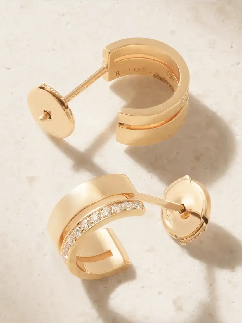 Repossi Berbere 18-karat Rose Gold Diamond Hoop Earrings | Thumbnail 3 Repossi Berbere 18-karat Rose Gold Diamond Hoop Earrings | Thumbnail 3