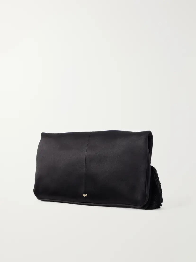 Anya Hindmarch Bow Fringed-trimmed Satin Clutch | Thumbnail 4