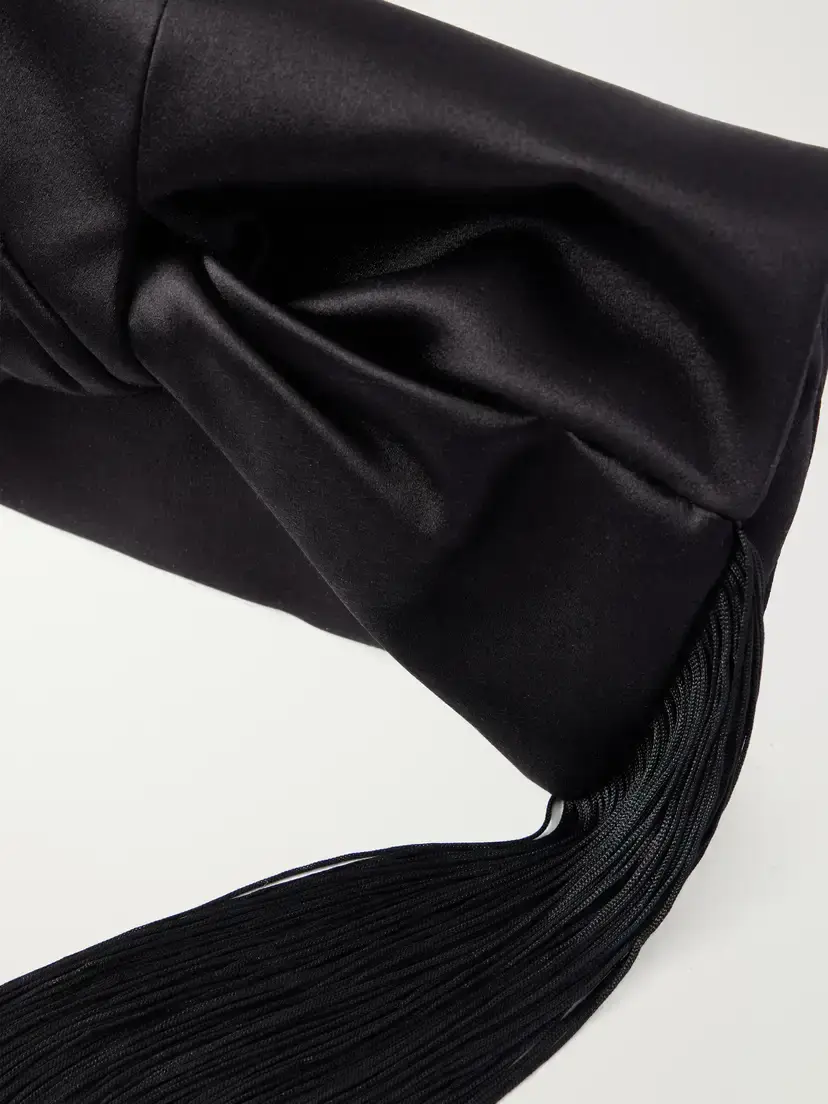 Anya Hindmarch Bow Fringed-trimmed Satin Clutch | Thumbnail 5