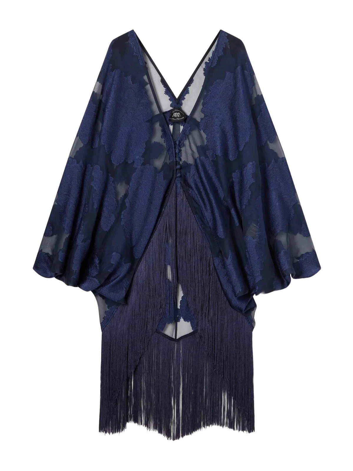 1920 Fringe-trimmed Silk-chiffon Fil Coupé Blouse