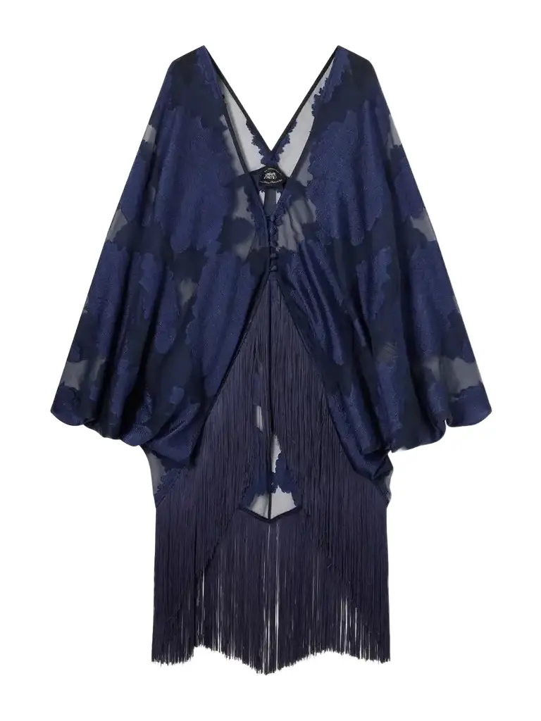 Taller Marmo 1920 Fringe-trimmed Silk-chiffon Fil Coupé Blouse