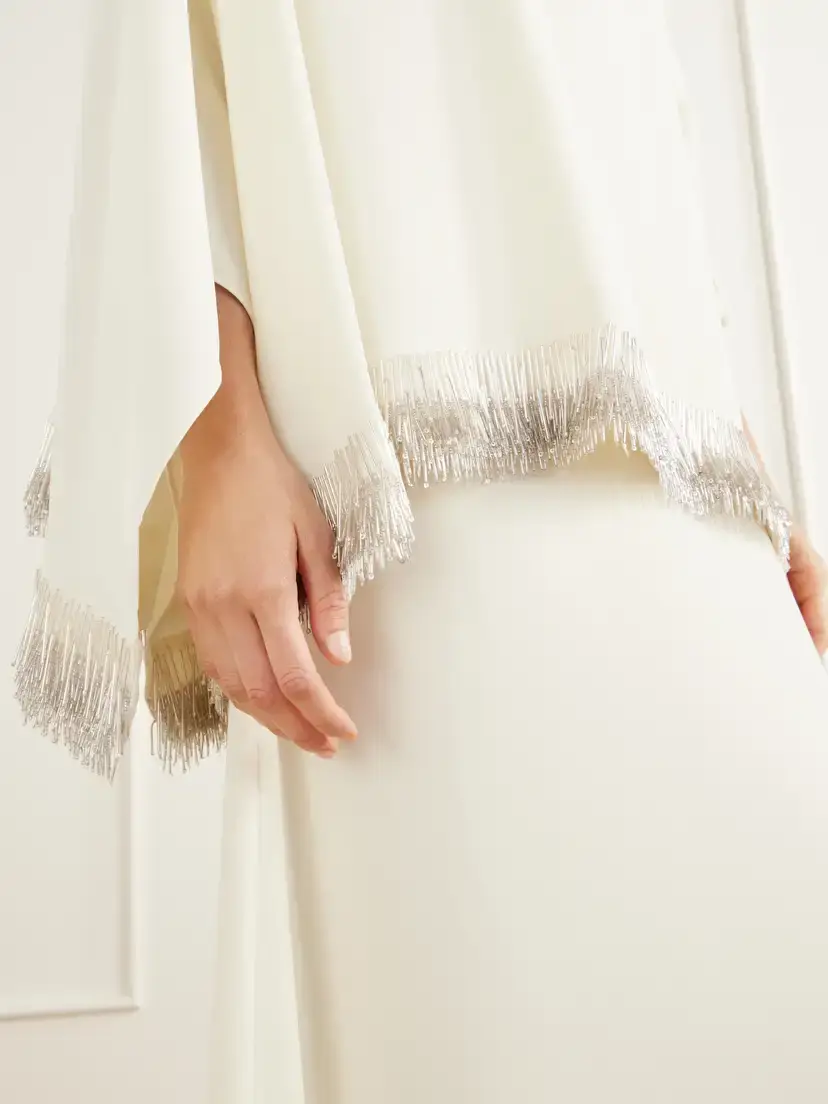 Abadia Bead-embellished Layered Crepe Gown | Thumbnail 4 Abadia Bead-embellished Layered Crepe Gown | Thumbnail 4