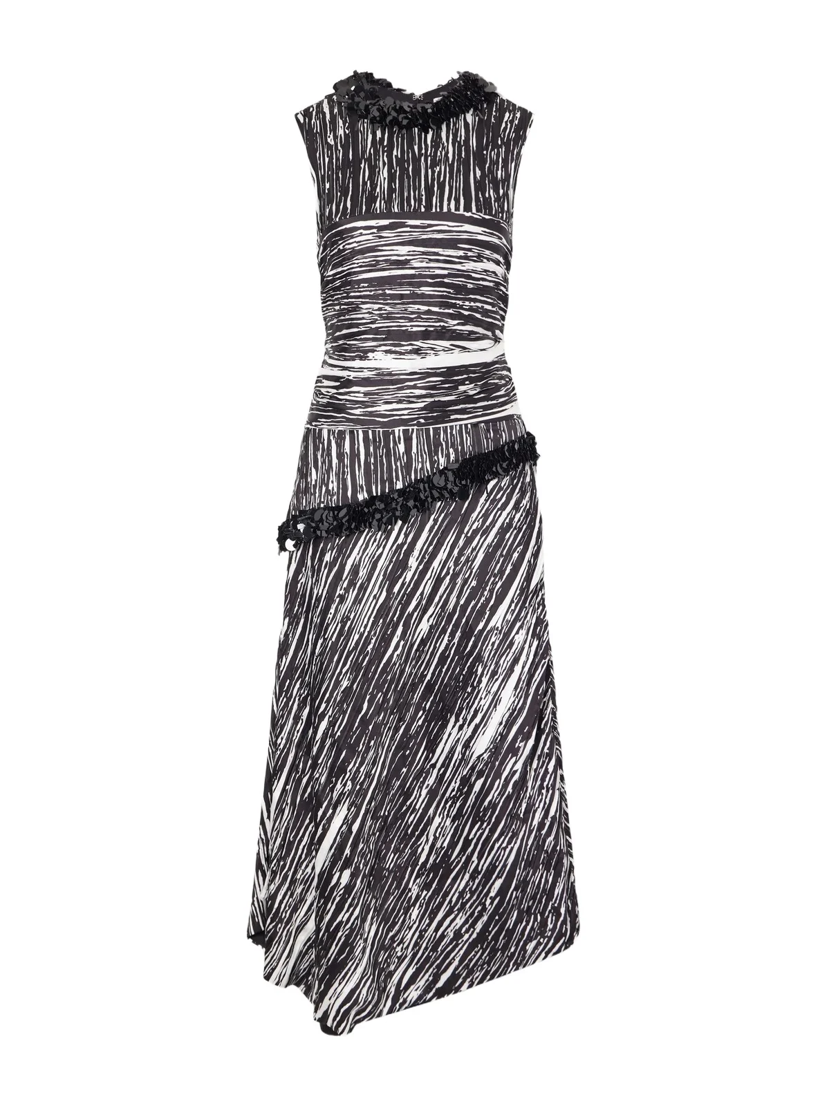 Fiora Sequin-embellished Pleated Printed Satin-jacquard Midi Dress Fiora Sequin-embellished Pleated Printed Satin-jacquard Midi Dress