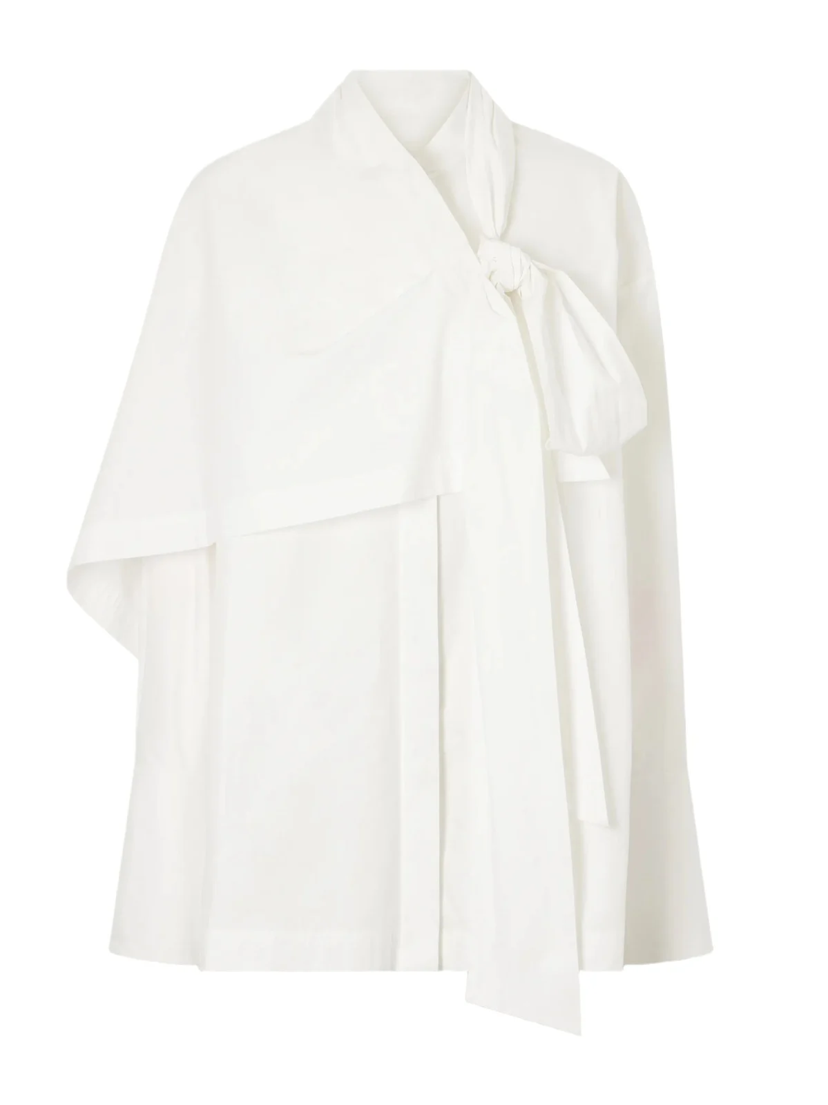 Clash Tie-detailed Asymmetric Cotton-poplin Shirt