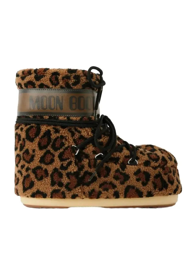 Icon Low Leopard-print Fleece Snow Boots Icon Low Leopard-print Fleece Snow Boots