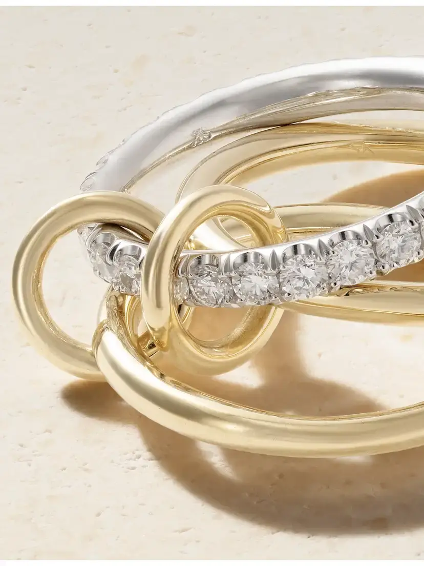 Spinelli Kilcollin Eros Set Of Three 18-karat White And Yellow Gold Diamond Rings | Thumbnail 4 Spinelli Kilcollin Eros Set Of Three 18-karat White And Yellow Gold Diamond Rings | Thumbnail 4