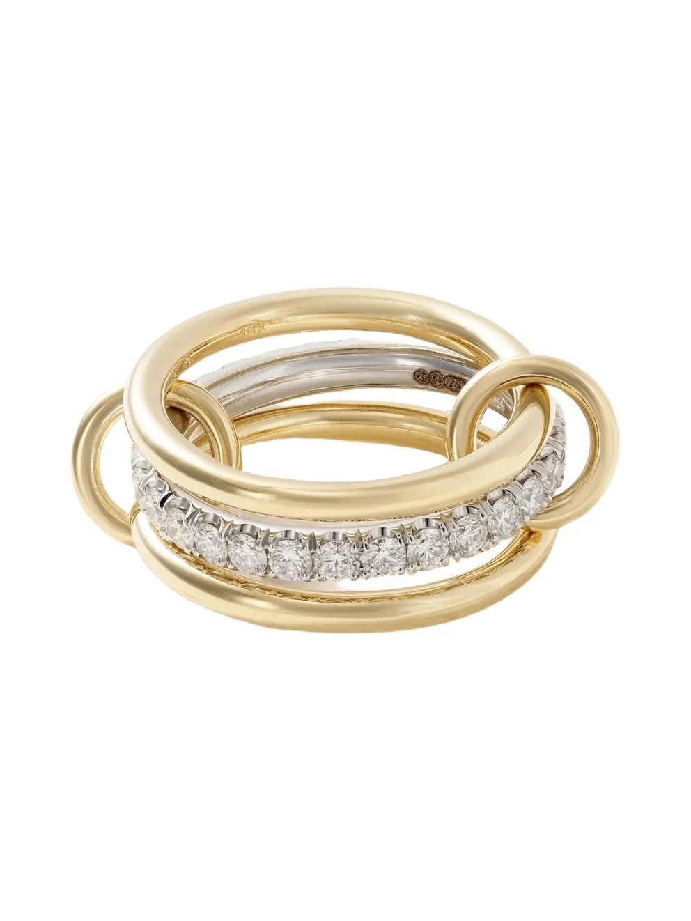 Spinelli Kilcollin Eros Set Of Three 18-karat White And Yellow Gold Diamond Rings