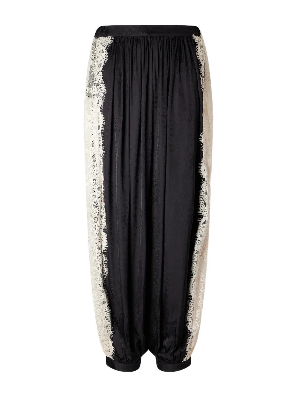 Ethel Bloomer Floral-printed Lace-trimmed Floral-jacquard Satin Tapered Pants Ethel Bloomer Floral-printed Lace-trimmed Floral-jacquard Satin Tapered Pants