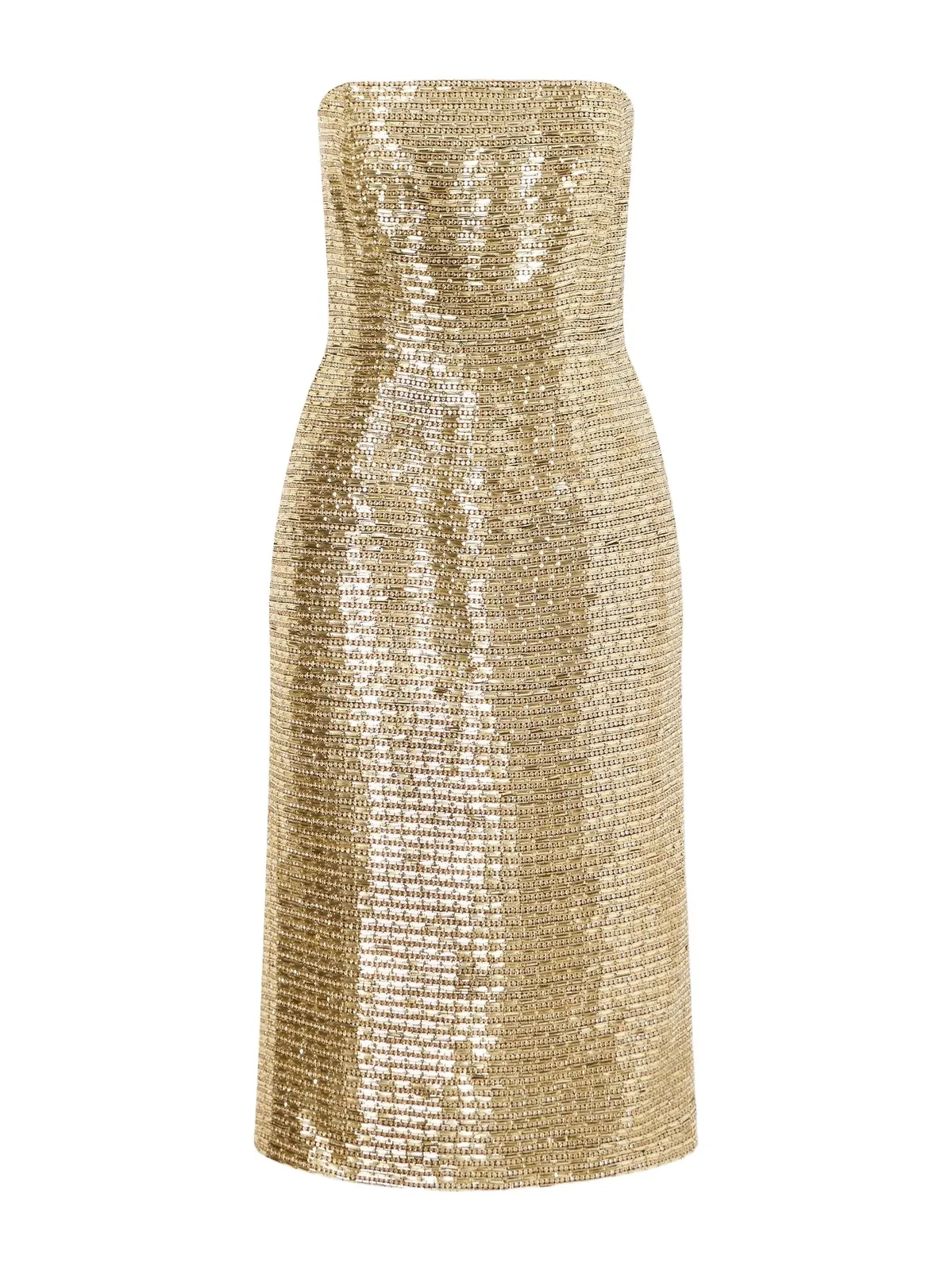 Carolina Herrera Bustier Embellished Strapless Silk-crepe Midi Dress