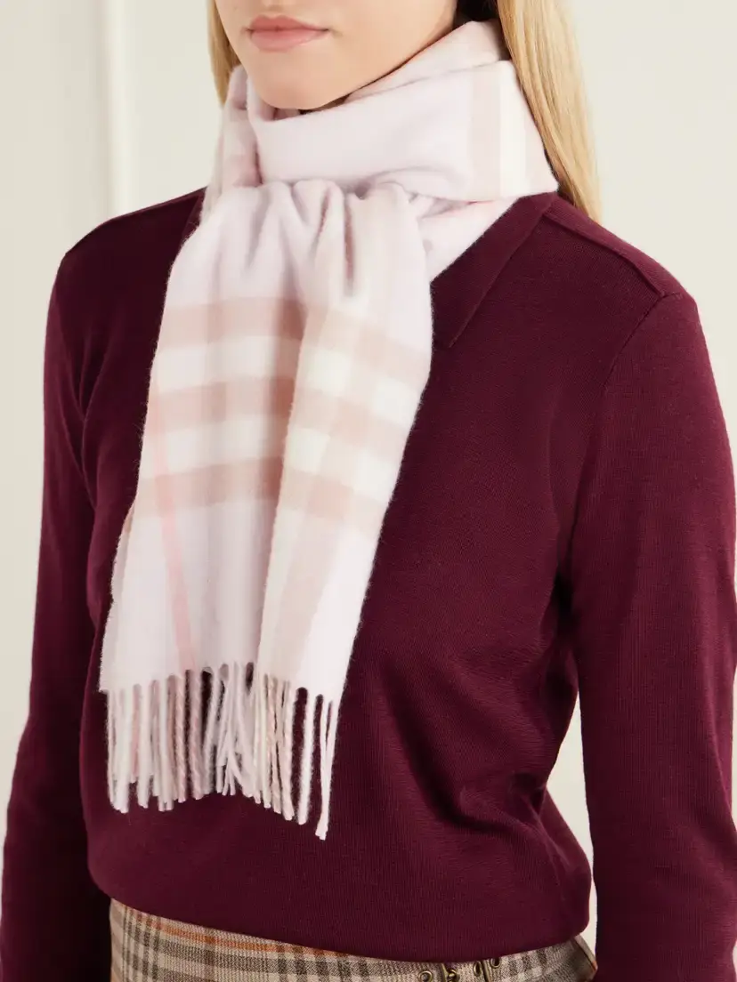 Burberry Giant Fringe-detail Checked Cashmere Scarf | Thumbnail 2