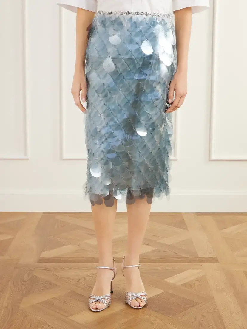 Rabanne Sequined Chainmail Midi Skirt | Thumbnail 3 Rabanne Sequined Chainmail Midi Skirt | Thumbnail 3
