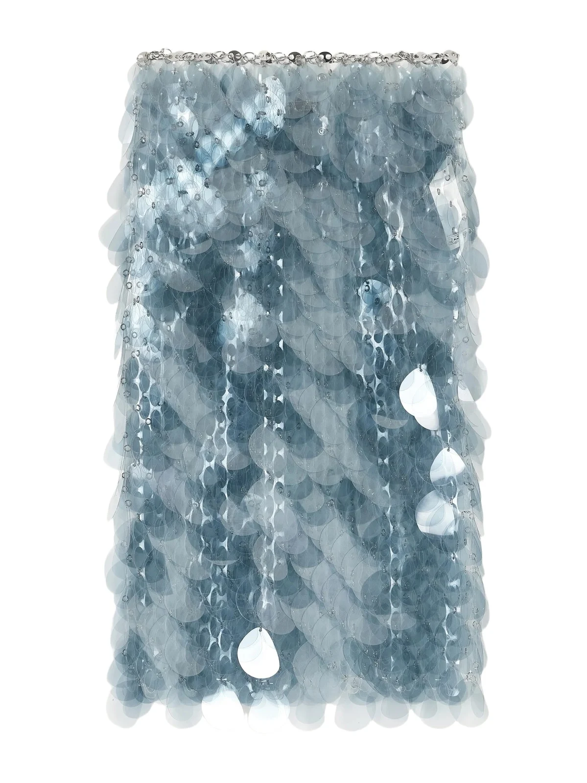 Rabanne Sequined Chainmail Midi Skirt