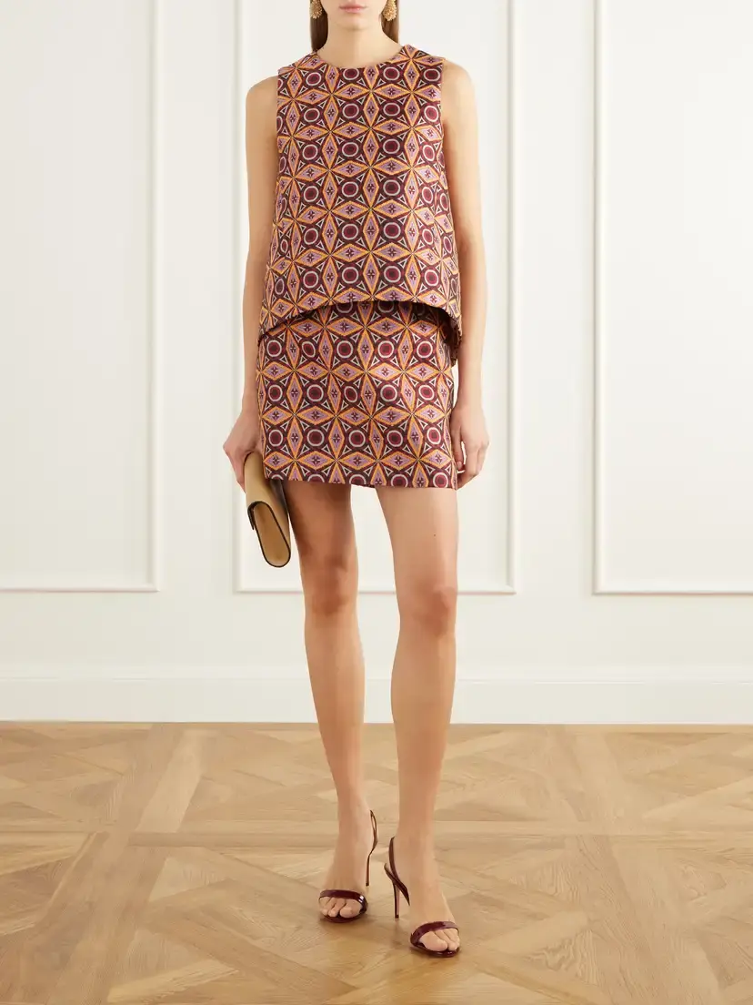La DoubleJ Mini Baia Jacquard-twill Mini Skirt | Thumbnail 2