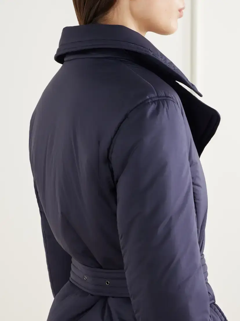 Burberry Double-breasted Belted Padded Plush-trimmed Shell Jacket | Thumbnail 5