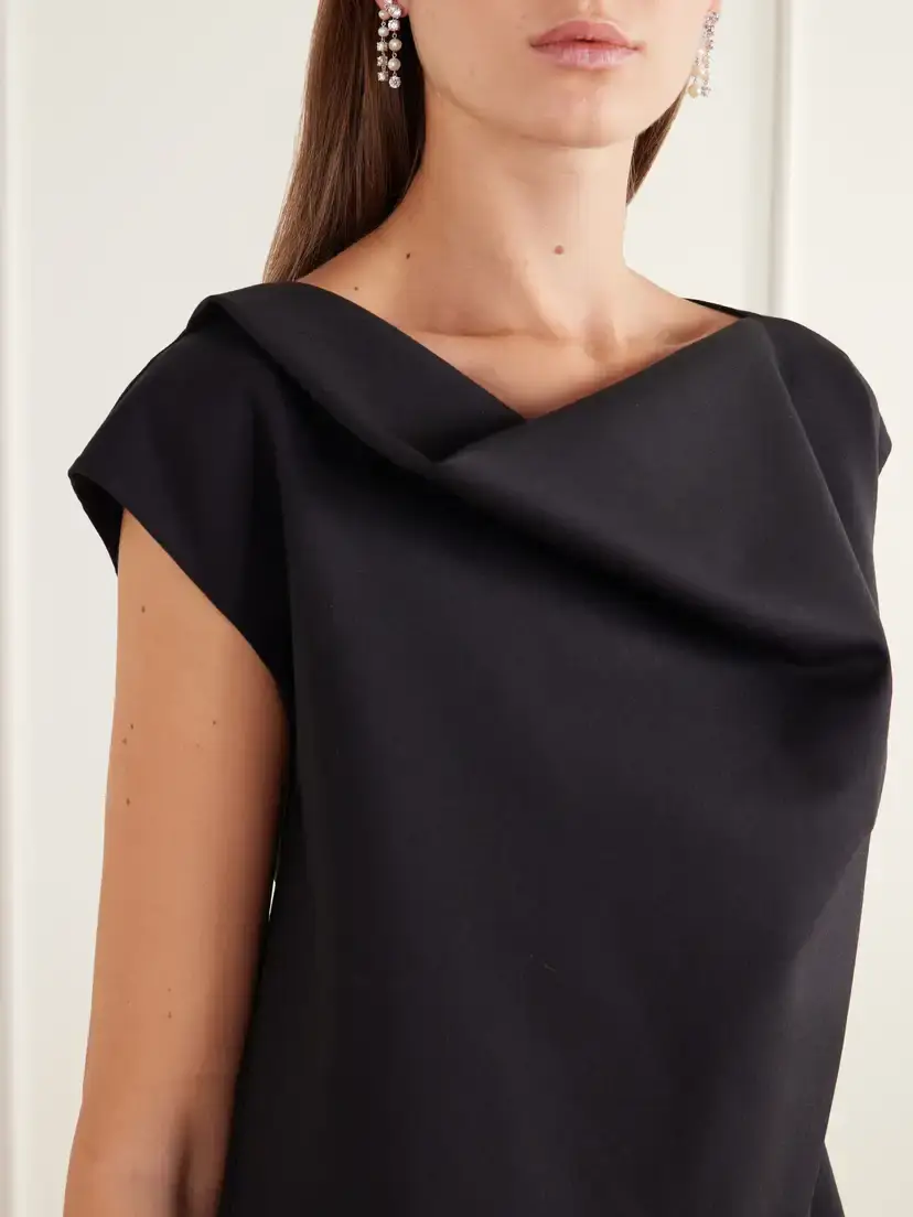 Oscar de la Renta Draped Double-faced Stretch-wool Mini Dress | Thumbnail 4