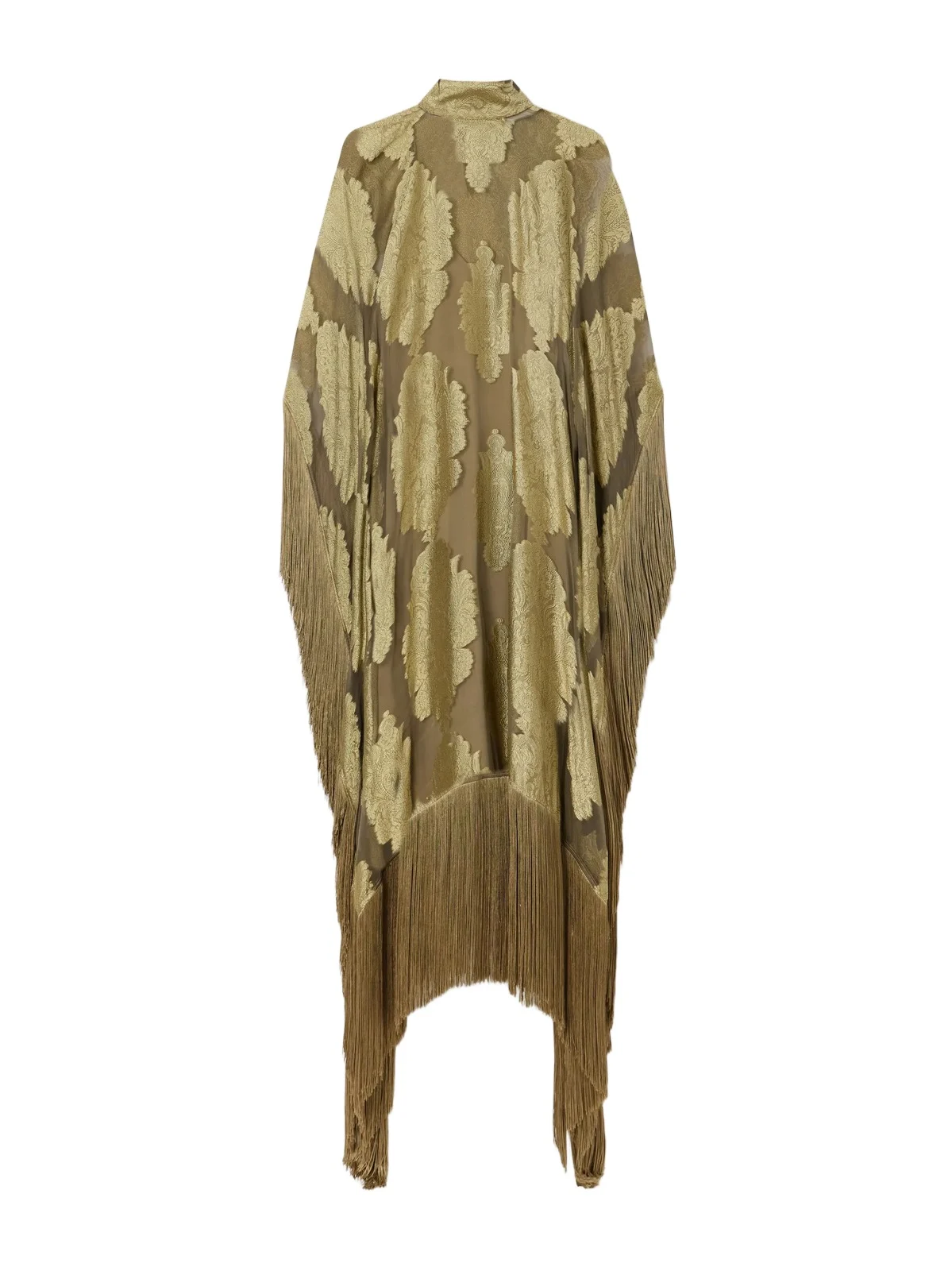 Mrs Ross Epoque Fringe-trimmed Silk Fil Coupé Gown Mrs Ross Epoque Fringe-trimmed Silk Fil Coupé Gown