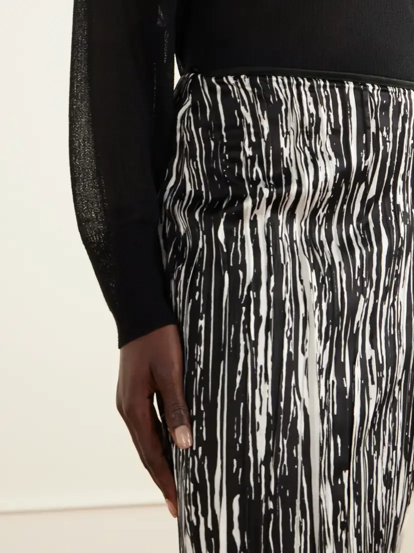 Brandon Maxwell The Sinclair Sequin-embellished Printed Pleated Satin Midi Skirt | Thumbnail 5 Brandon Maxwell The Sinclair Sequin-embellished Printed Pleated Satin Midi Skirt | Thumbnail 5