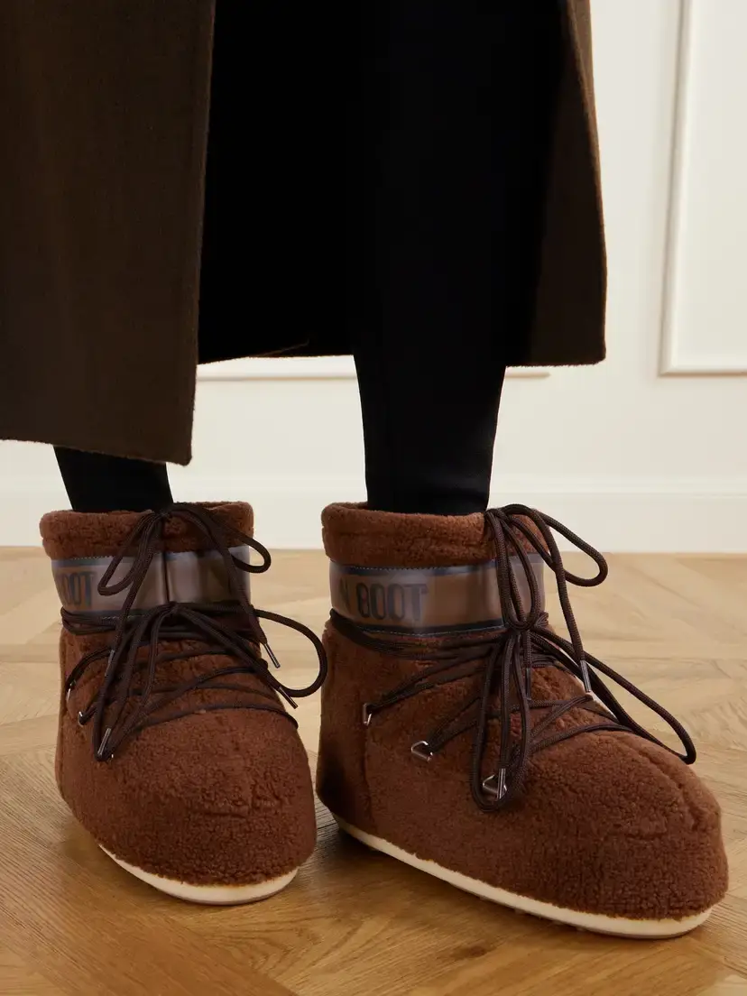 Moon Boot Icon Low Shell-trimmed Fleece Snow Boots | Thumbnail 2 Moon Boot Icon Low Shell-trimmed Fleece Snow Boots | Thumbnail 2