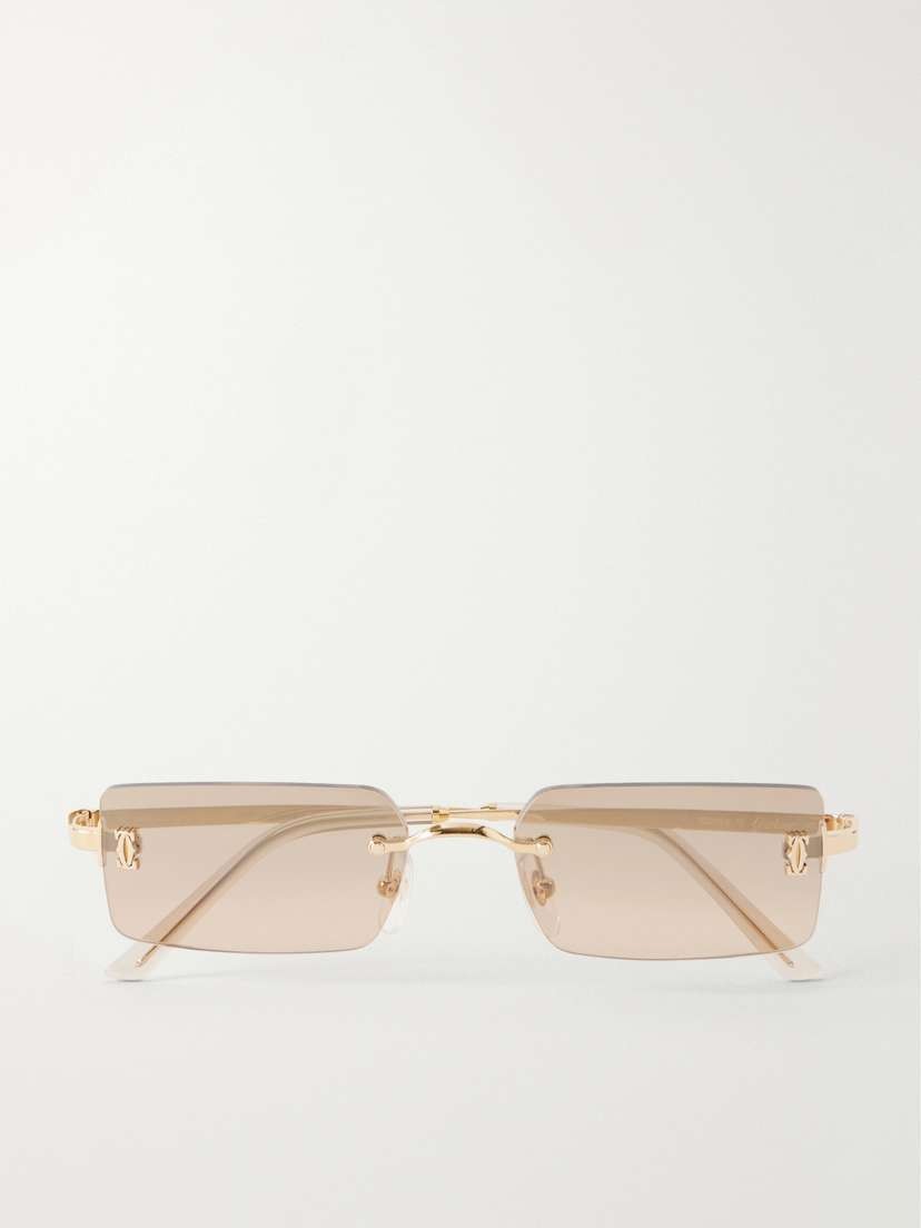Motifs De Cartier Square-frame Gold-tone Sunglasses Motifs De Cartier Square-frame Gold-tone Sunglasses