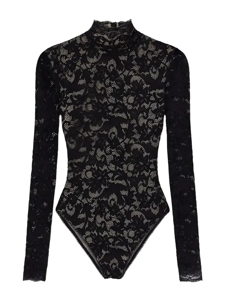 Corded Lace Turtleneck Bodysuit Corded Lace Turtleneck Bodysuit