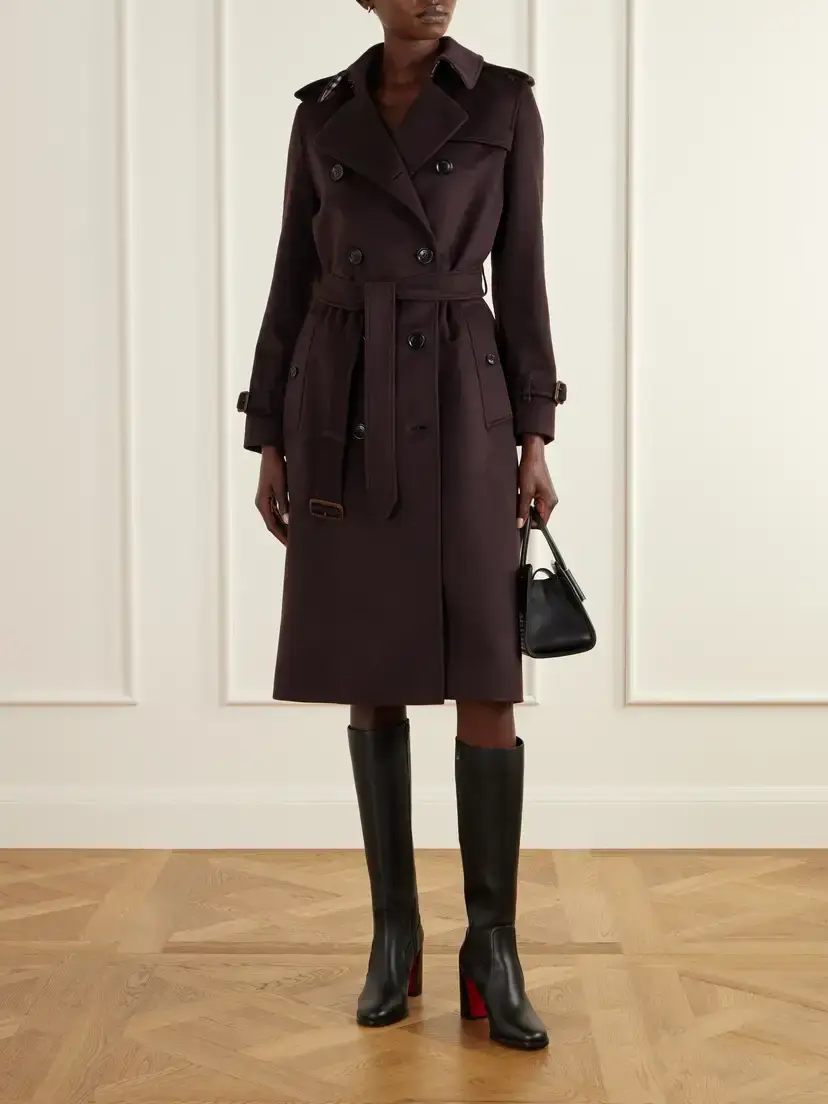 Burberry Double-breasted Belted Cashmere Trench Coat | Thumbnail 2