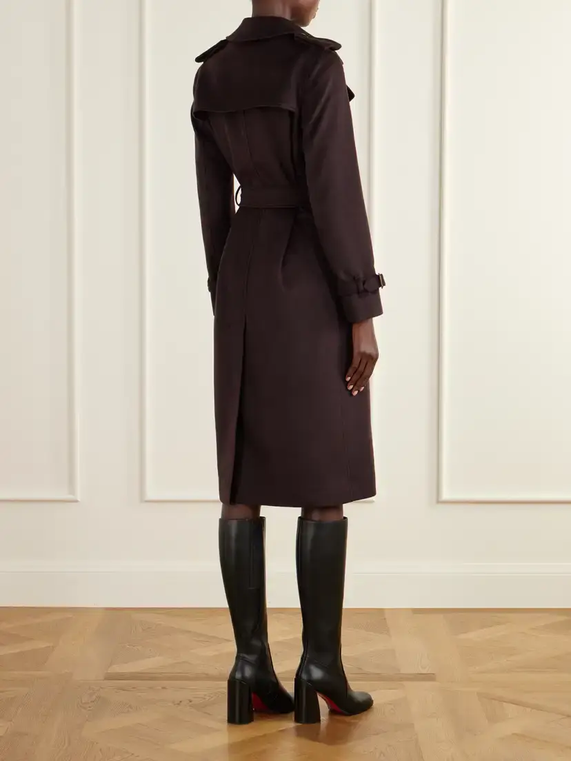 Burberry Double-breasted Belted Cashmere Trench Coat | Thumbnail 3