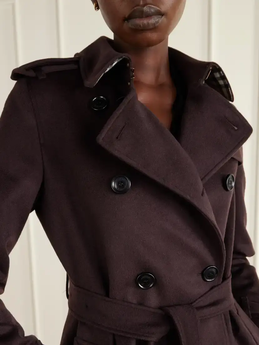 Burberry Double-breasted Belted Cashmere Trench Coat | Thumbnail 4