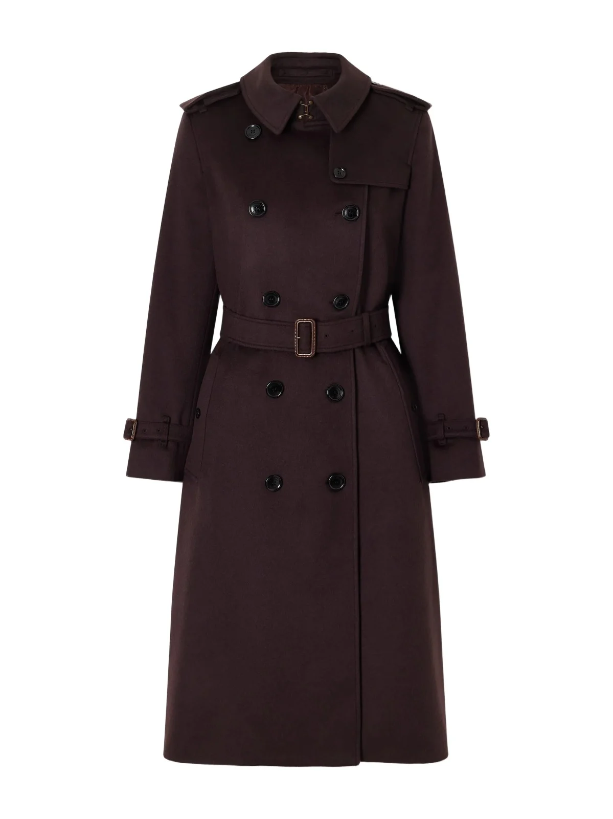 Burberry Double-breasted Belted Cashmere Trench Coat
