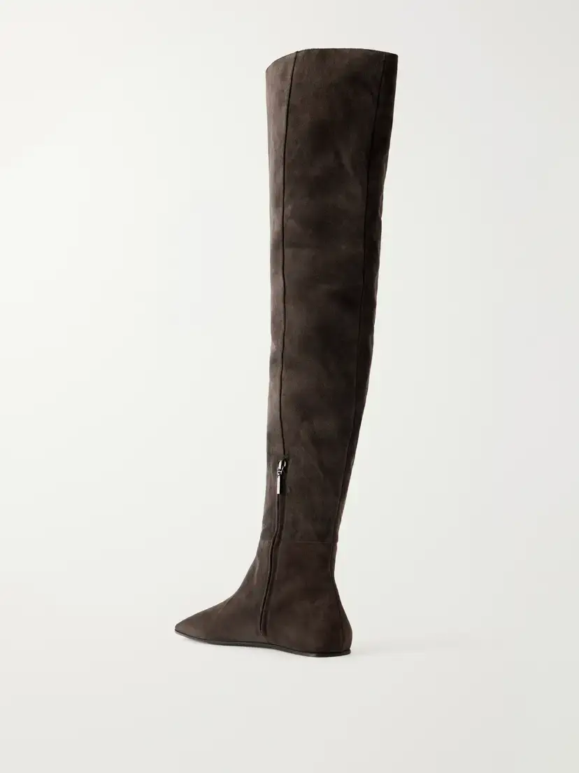 Max Mara Maspietra Studded Paneled Suede Over-the-knee Boots | Thumbnail 3 Max Mara Maspietra Studded Paneled Suede Over-the-knee Boots | Thumbnail 3