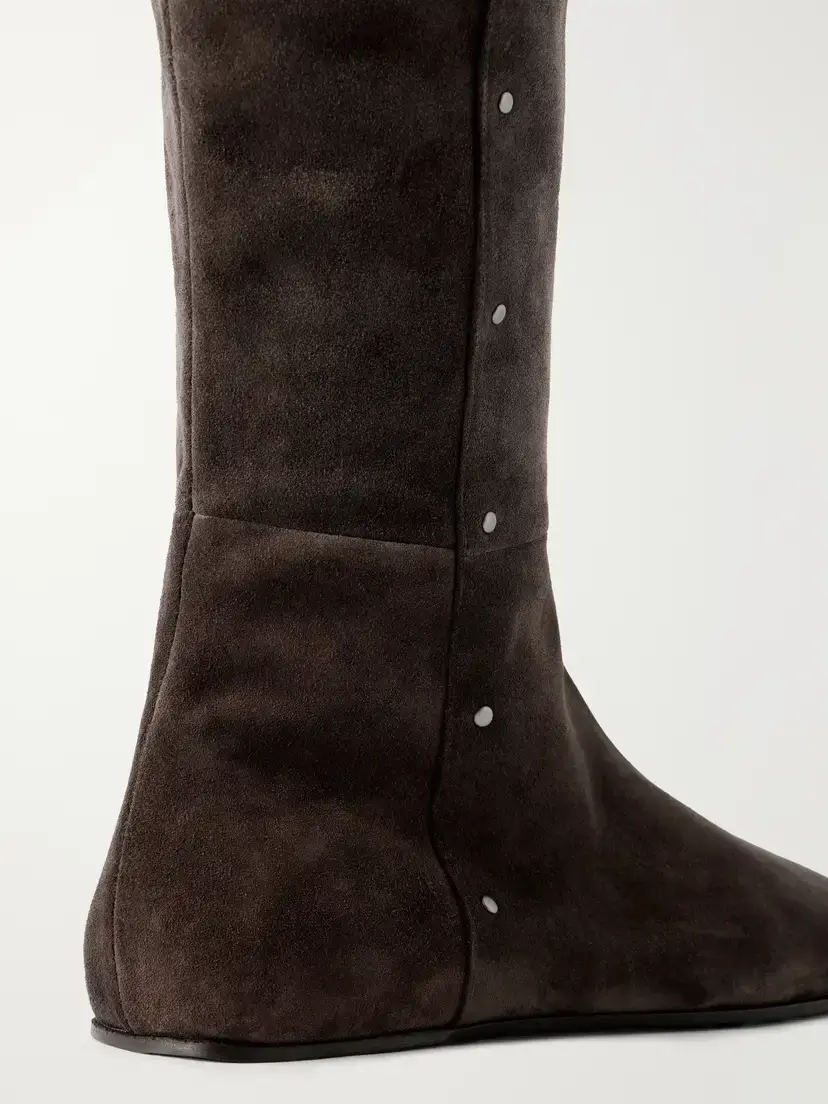 Max Mara Maspietra Studded Paneled Suede Over-the-knee Boots | Thumbnail 5 Max Mara Maspietra Studded Paneled Suede Over-the-knee Boots | Thumbnail 5