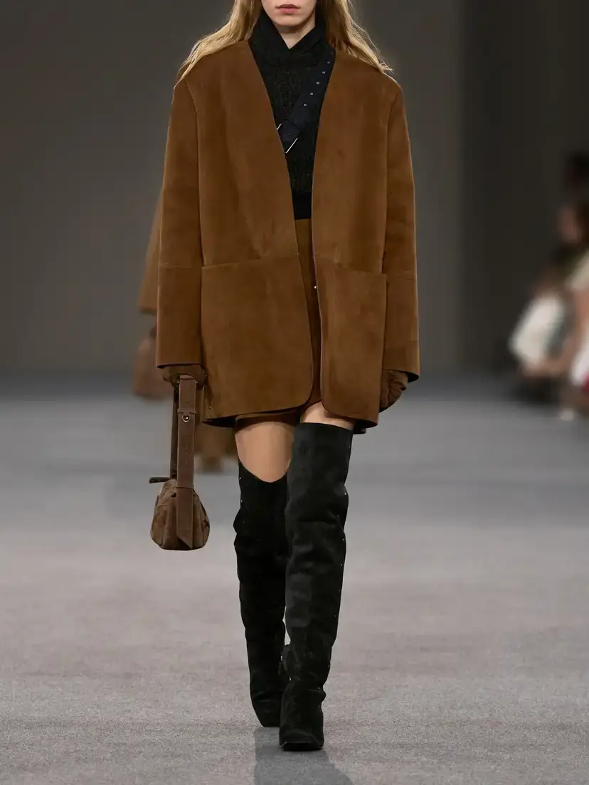 Max Mara Maspietra Studded Paneled Suede Over-the-knee Boots | Thumbnail 6 Max Mara Maspietra Studded Paneled Suede Over-the-knee Boots | Thumbnail 6