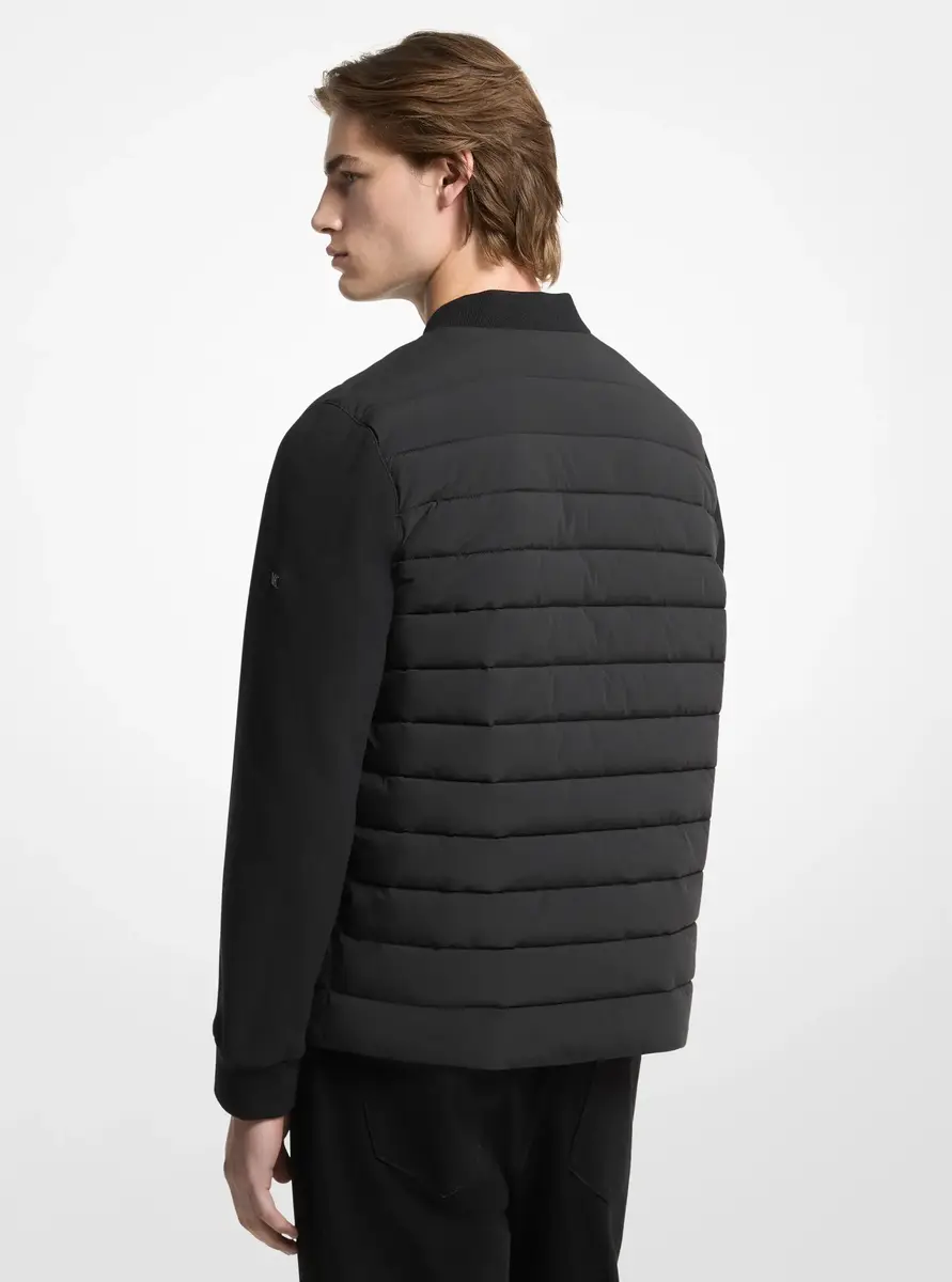 Michael Kors Collection Mixed-Media Quilted Bomber Jacket in Black | Thumbnail 2 Michael Kors Collection Mixed-Media Quilted Bomber Jacket in Black | Thumbnail 2