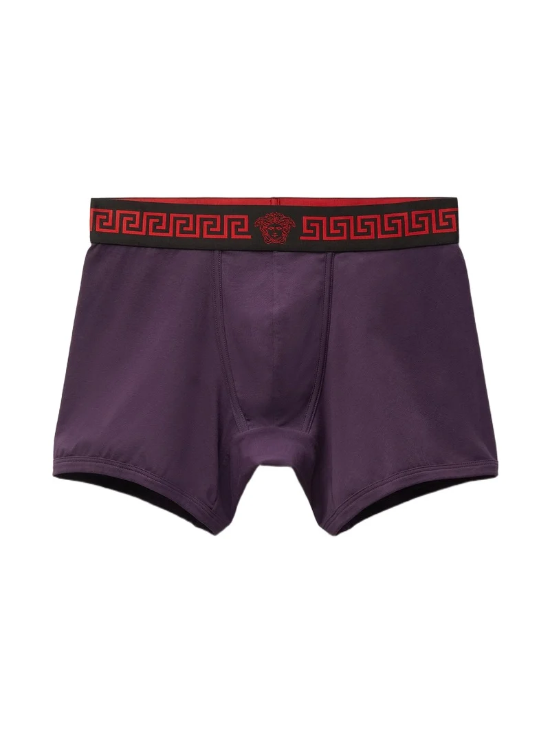 Versace Cotton-Jersey Long Trunks