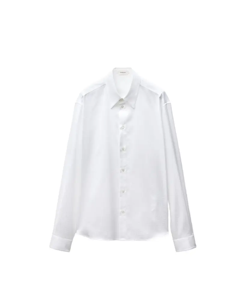 Versace Jacquard Cotton-Poplin Regular Shirt