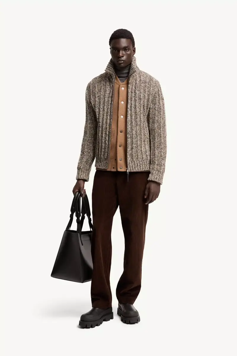 Moncler Wool Blend Bouclé Zip-up Cardigan | Thumbnail 3 Moncler Wool Blend Bouclé Zip-up Cardigan | Thumbnail 3