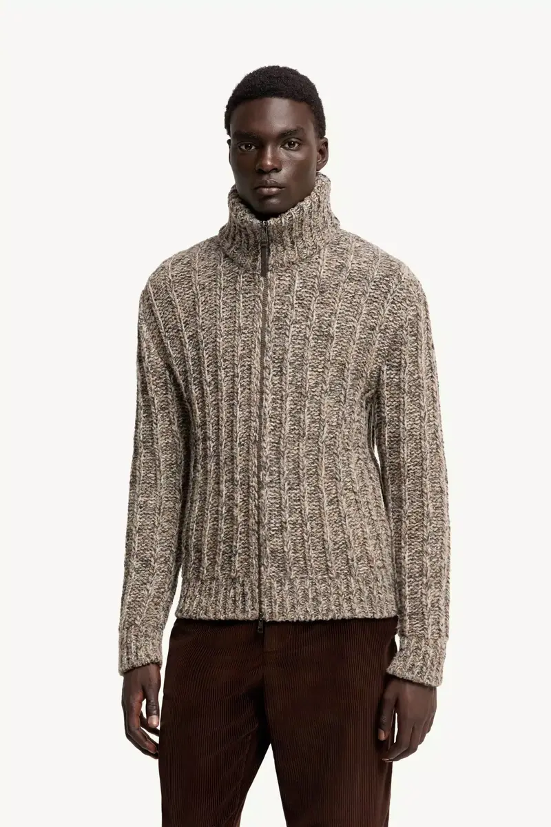 Moncler Wool Blend Bouclé Zip-up Cardigan | Thumbnail 5 Moncler Wool Blend Bouclé Zip-up Cardigan | Thumbnail 5