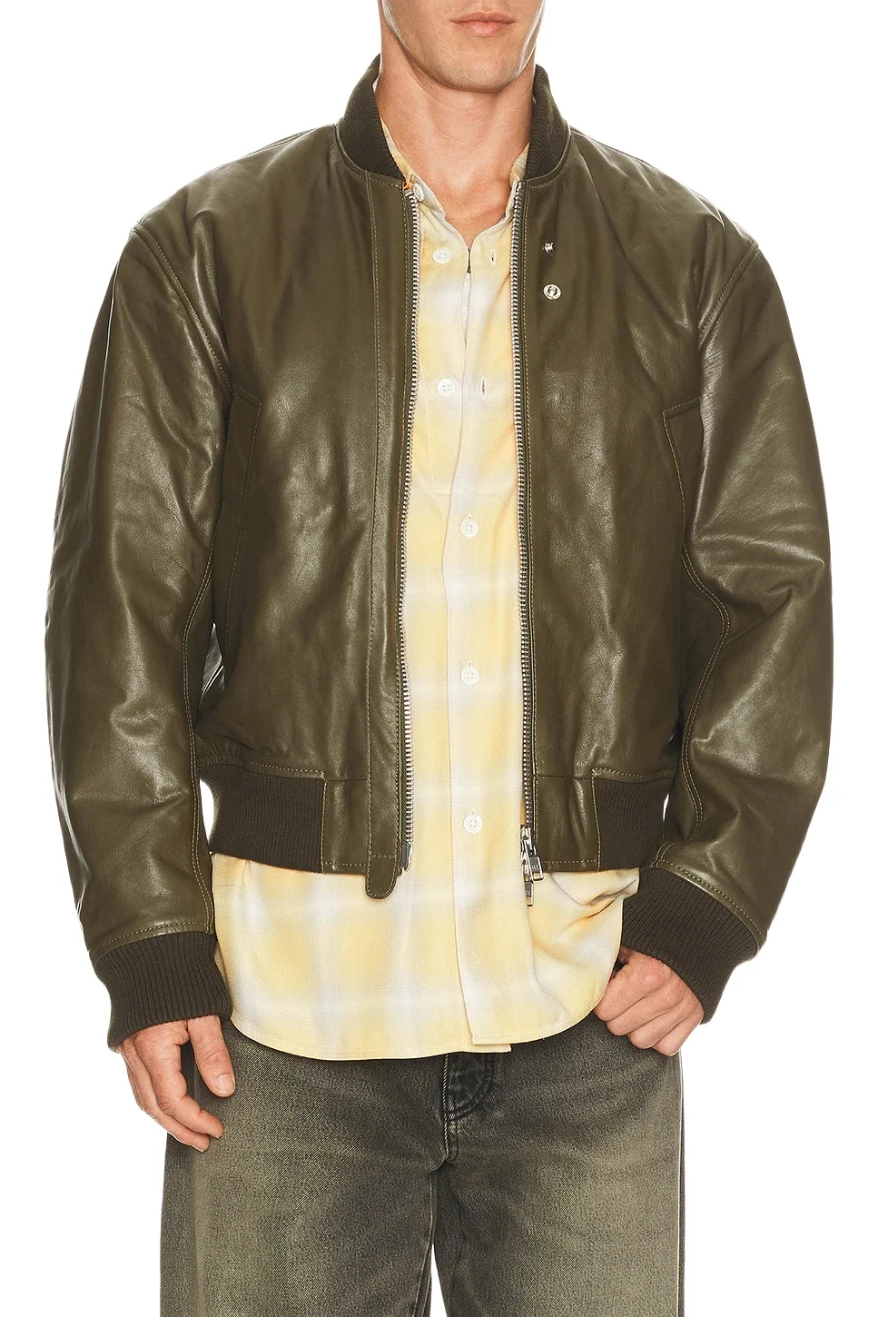 SUNFLOWER Leather Flight Jacket