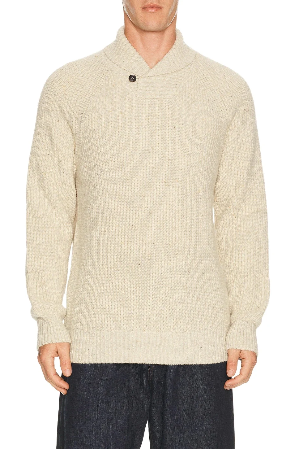 Essentials Fleck Shawl Neck Sweater Essentials Fleck Shawl Neck Sweater