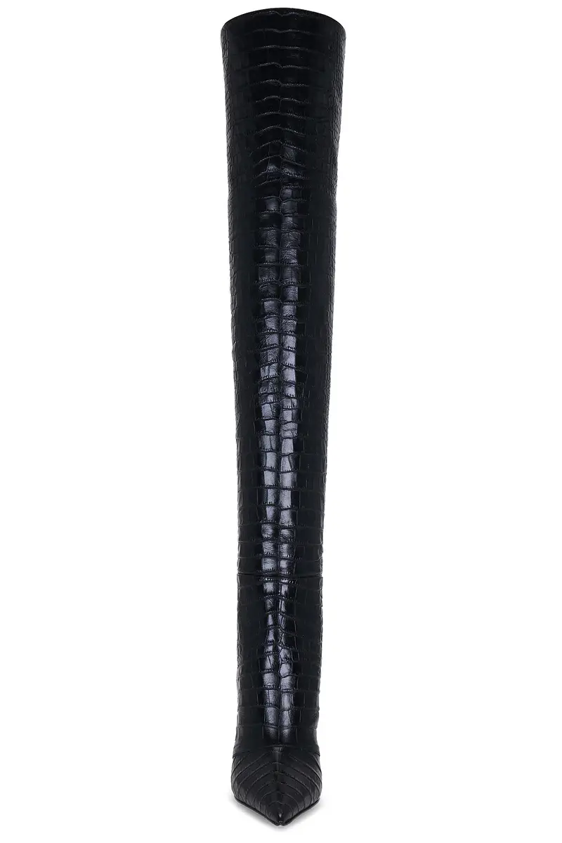 Tom Ford Shiny Stamped Croc Thigh High Boot | Thumbnail 4