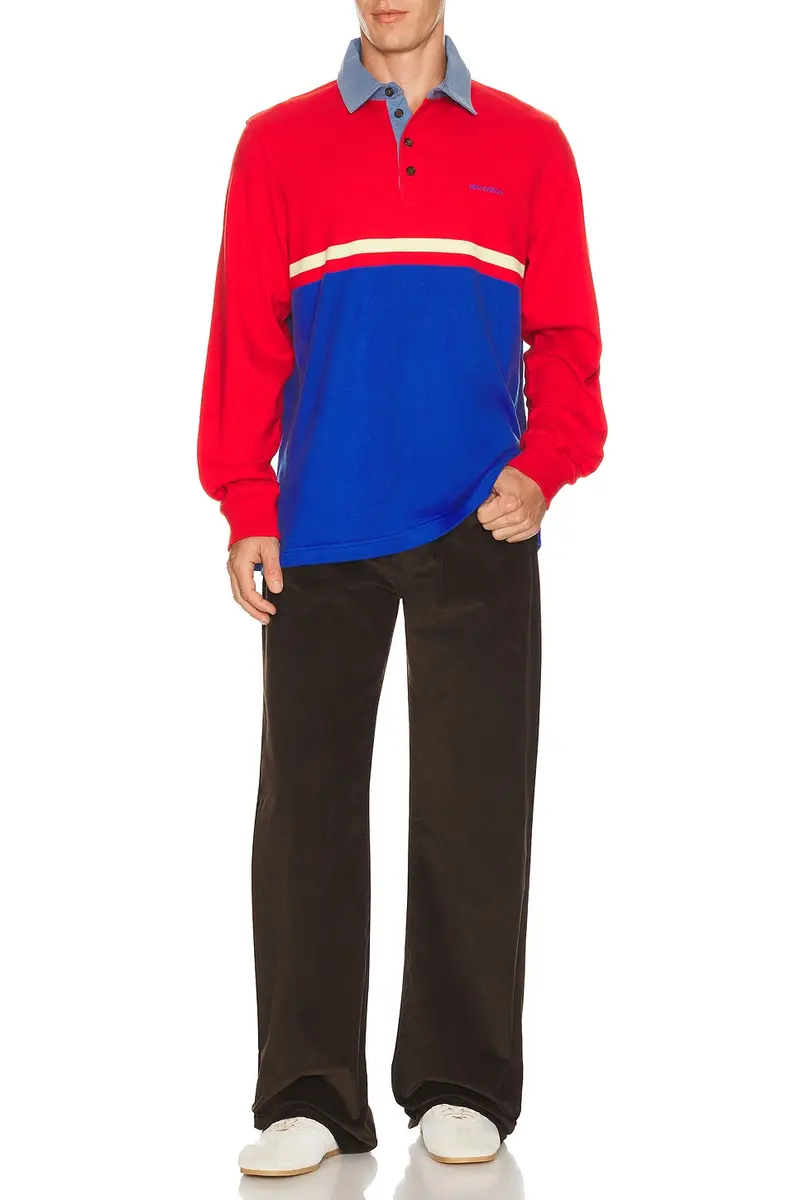 JW Anderson Contrast Collar Long Sleeve Polo | Thumbnail 3 JW Anderson Contrast Collar Long Sleeve Polo | Thumbnail 3