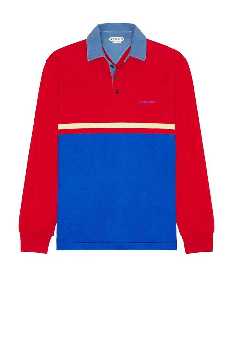 JW Anderson Contrast Collar Long Sleeve Polo | Thumbnail 4 JW Anderson Contrast Collar Long Sleeve Polo | Thumbnail 4