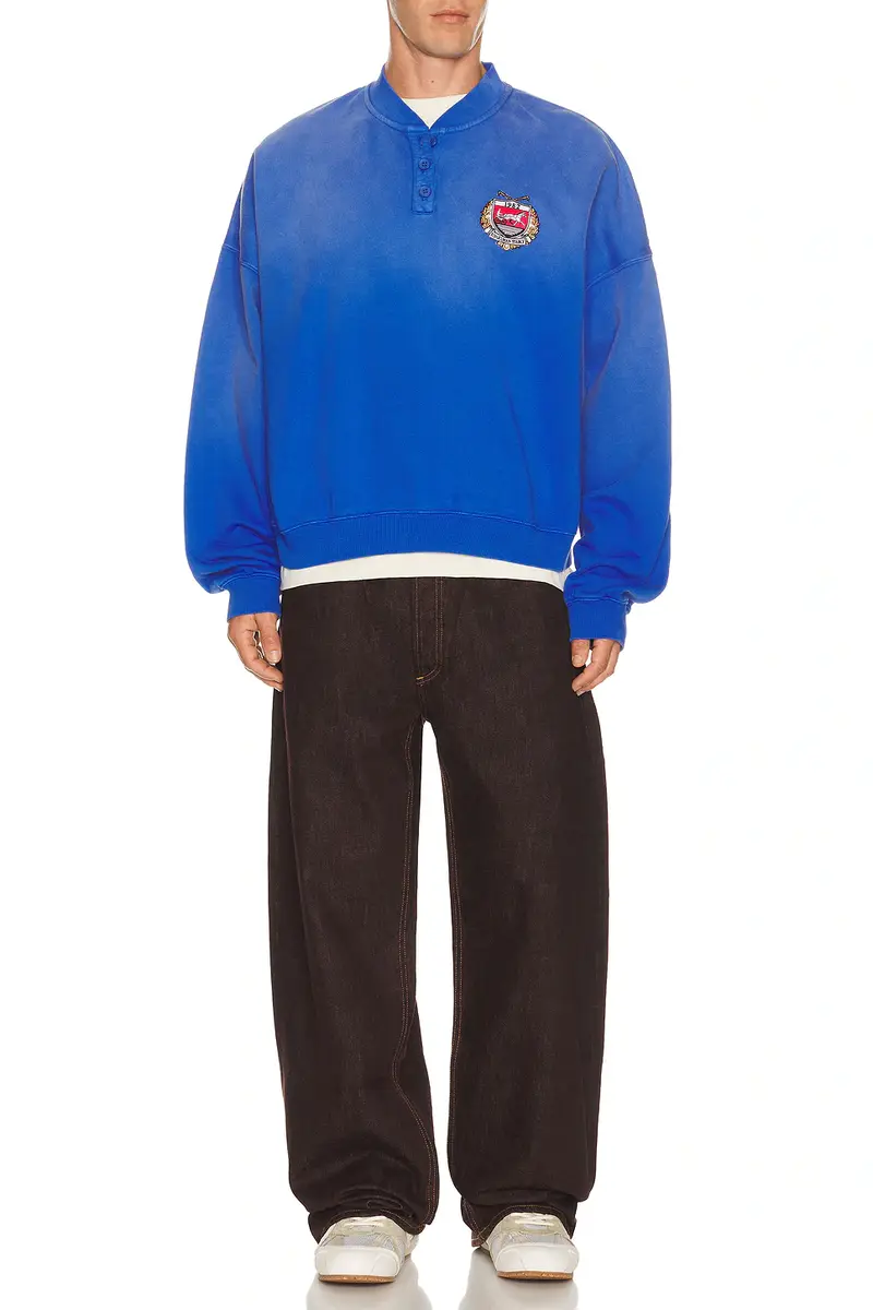 Siegelman Stable Crest Patch Henley Shirt | Thumbnail 3 Siegelman Stable Crest Patch Henley Shirt | Thumbnail 3
