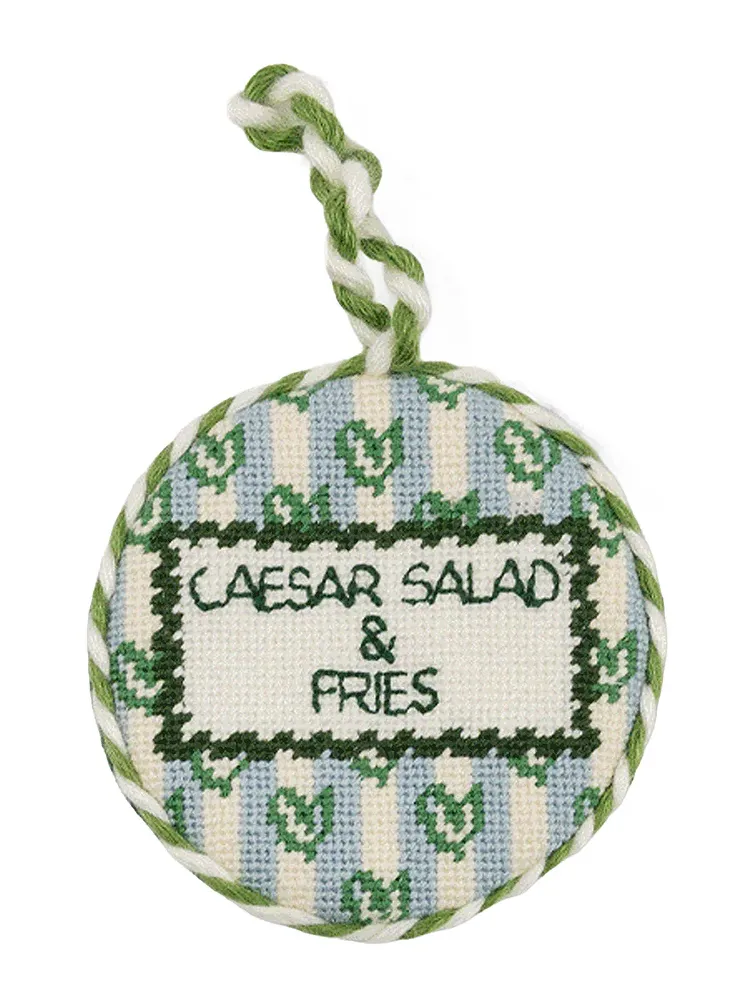 Furbish Studio Girl Dinner Needlepoint Ornament