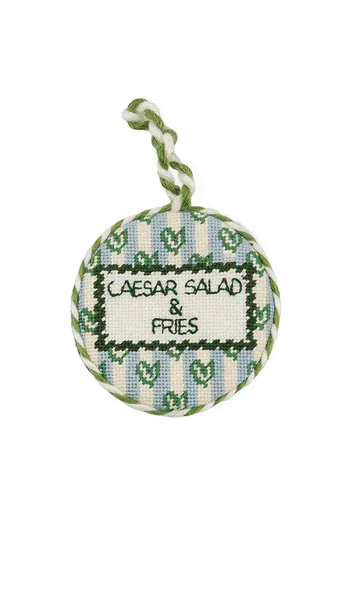 Furbish Studio Girl Dinner Needlepoint Ornament