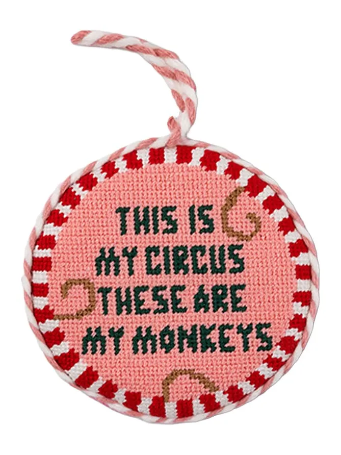 Furbish Studio This Is My Circus Needlepoint Ornament