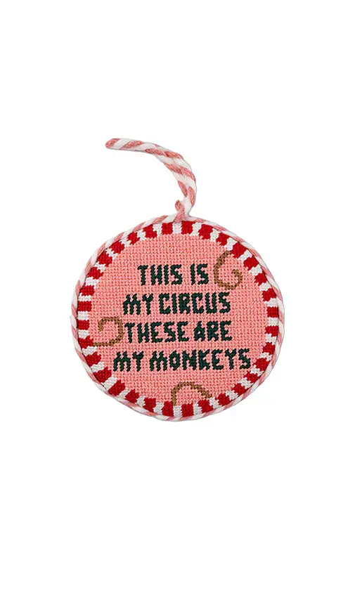 Furbish Studio This Is My Circus Needlepoint Ornament