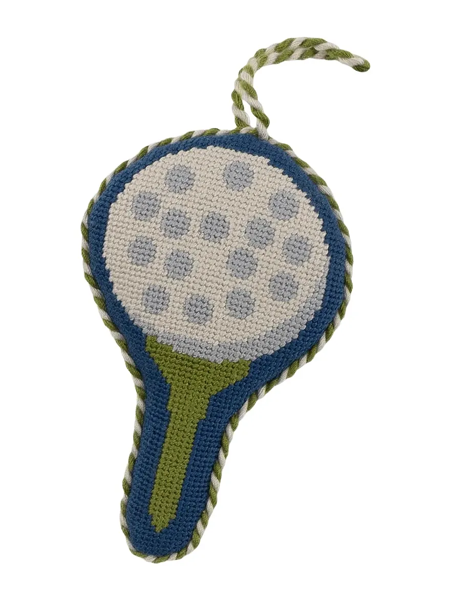 Furbish Studio Golf Ball & Tee Needlepoint Ornament