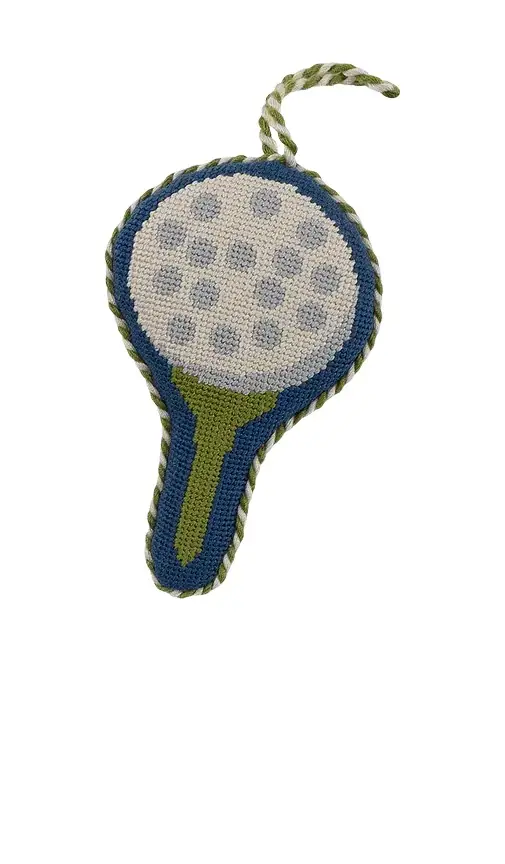 Furbish Studio Golf Ball & Tee Needlepoint Ornament